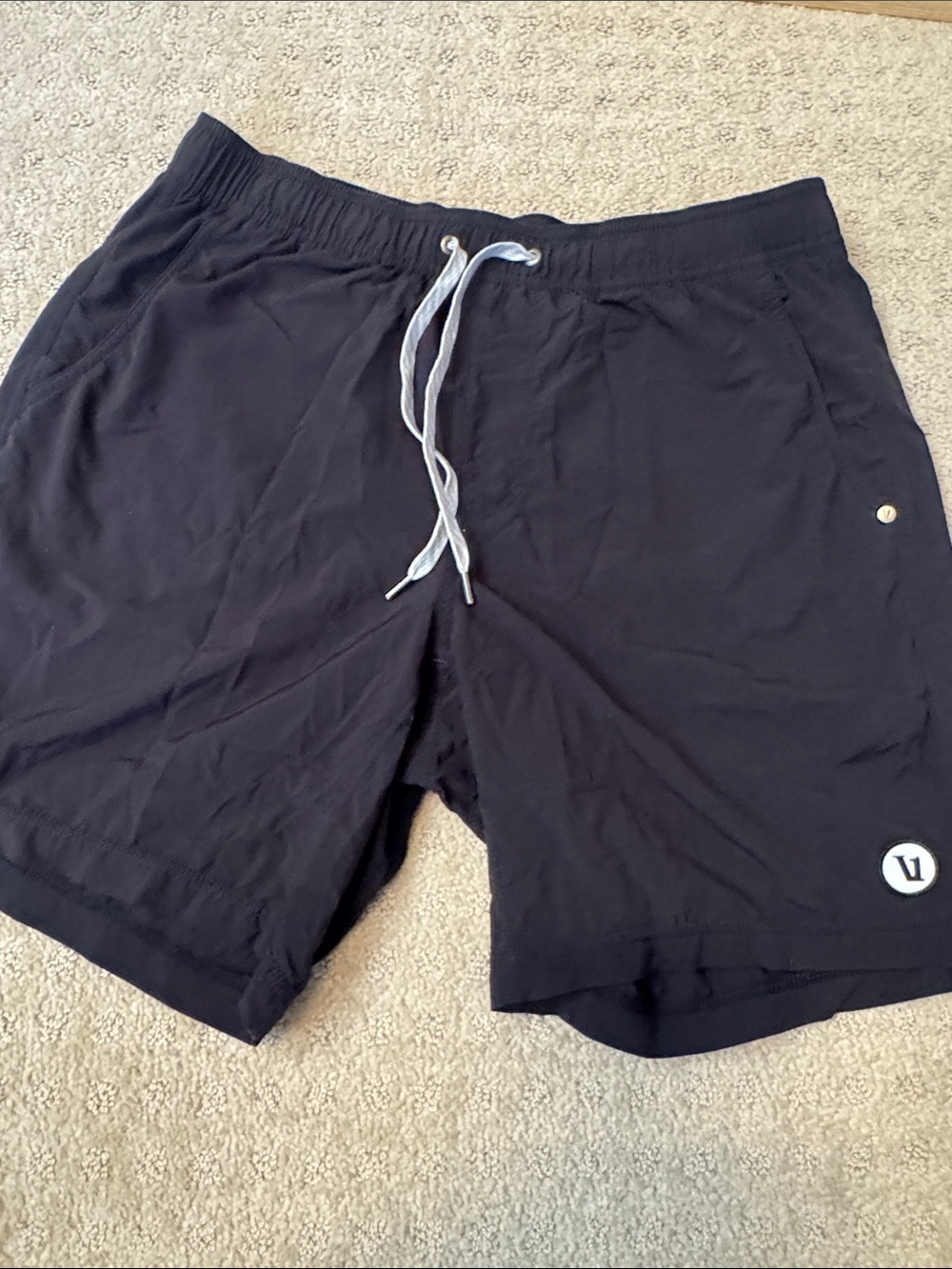 Black Vuori Men's Drawstring Shorts with Logo